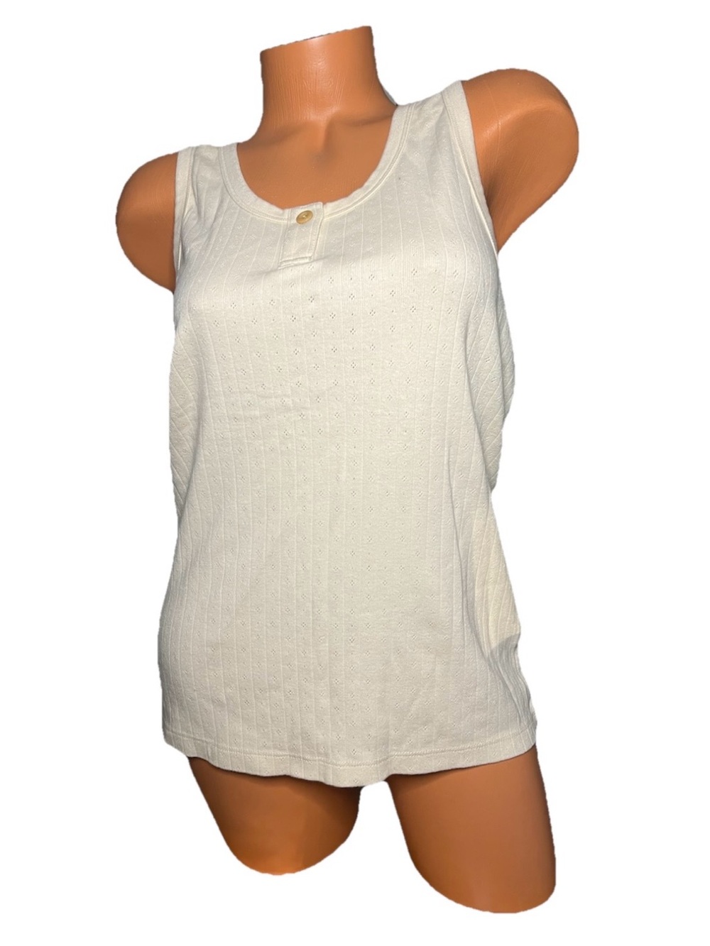 Everlane NWT Pointelle Tank Top XL Canvas Organic Cotton